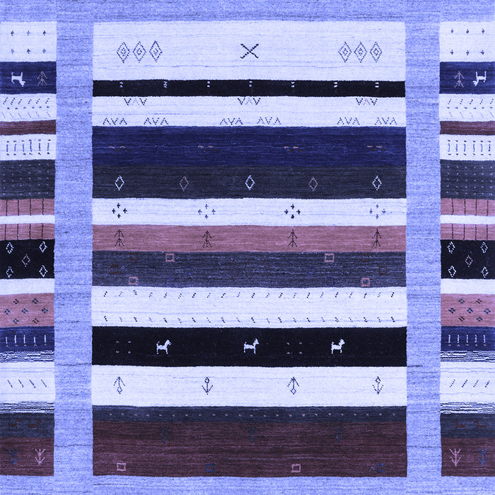 Machine Washable Abstract Blue Contemporary Rug, wshcon1953blu