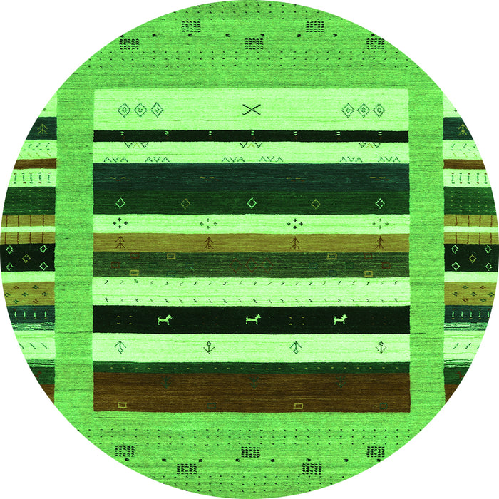 Square Abstract Green Contemporary Rug, con1953grn