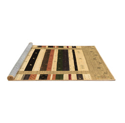 Sideview of Machine Washable Abstract Brown Contemporary Rug, wshcon1953brn