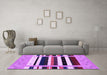 Machine Washable Abstract Purple Contemporary Area Rugs in a Living Room, wshcon1953pur