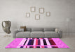 Machine Washable Abstract Pink Contemporary Rug in a Living Room, wshcon1953pnk