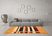 Machine Washable Abstract Orange Contemporary Area Rugs in a Living Room, wshcon1953org