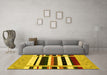 Machine Washable Abstract Yellow Contemporary Rug in a Living Room, wshcon1953yw