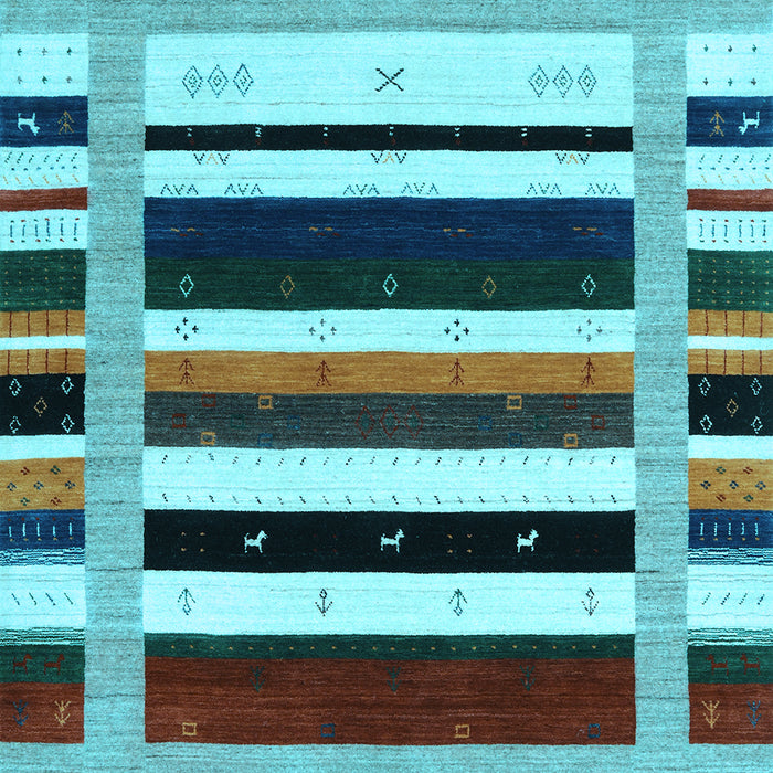 Abstract Light Blue Contemporary Rug, con1953lblu