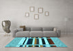 Machine Washable Abstract Light Blue Contemporary Rug in a Living Room, wshcon1953lblu