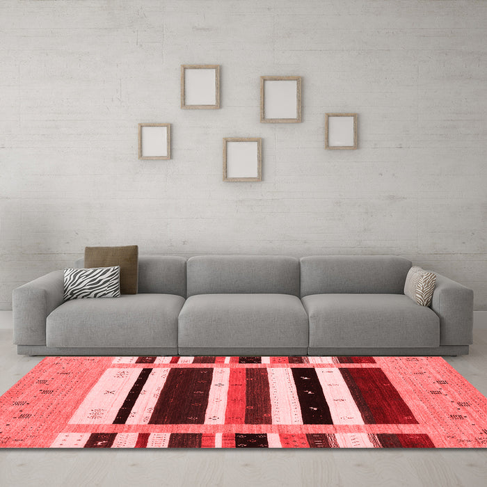 Contemporary Red Washable Rugs