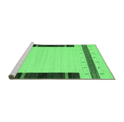 Sideview of Machine Washable Abstract Emerald Green Contemporary Area Rugs, wshcon1954emgrn