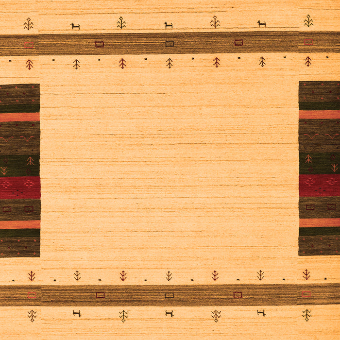 Serging Thickness of Abstract Orange Contemporary Rug, con1954org