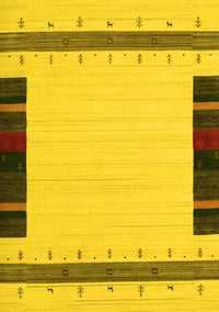 Abstract Yellow Contemporary Rug, con1954yw