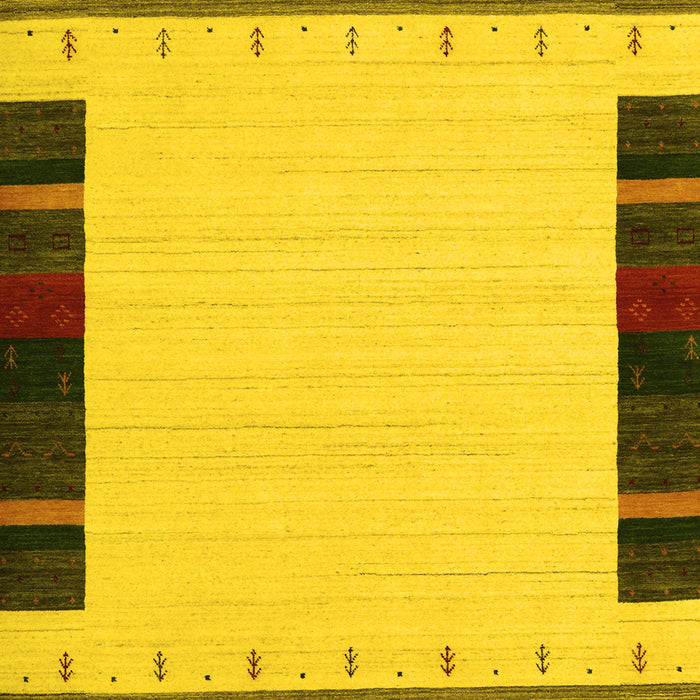 Abstract Yellow Contemporary Rug, con1954yw