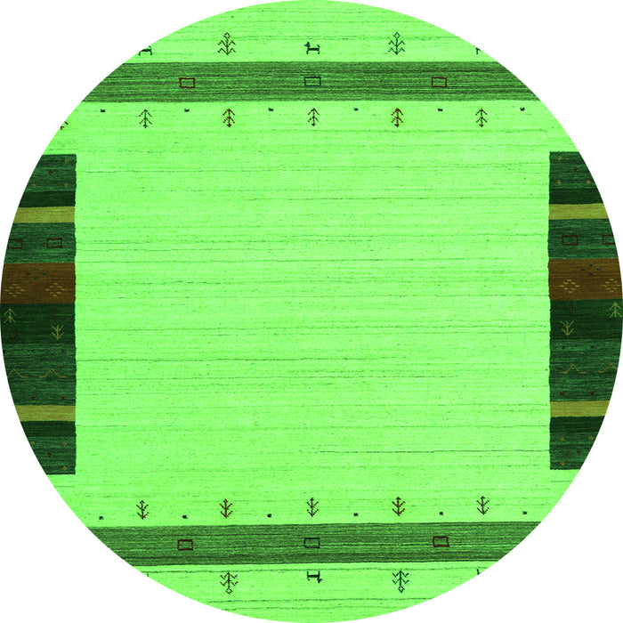 Machine Washable Abstract Green Contemporary Area Rugs, wshcon1954grn