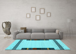 Machine Washable Abstract Light Blue Contemporary Rug in a Living Room, wshcon1954lblu