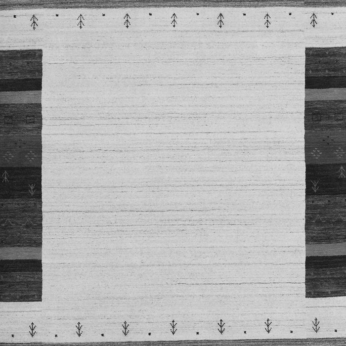 Serging Thickness of Machine Washable Abstract Gray Contemporary Rug, wshcon1954gry