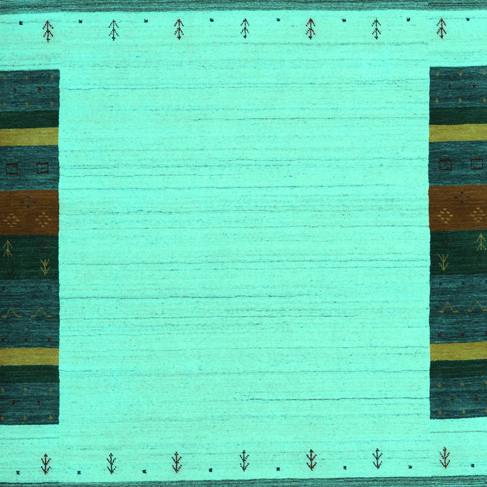 Machine Washable Abstract Turquoise Contemporary Area Rugs, wshcon1954turq