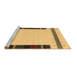 Sideview of Machine Washable Abstract Brown Contemporary Rug, wshcon1954brn