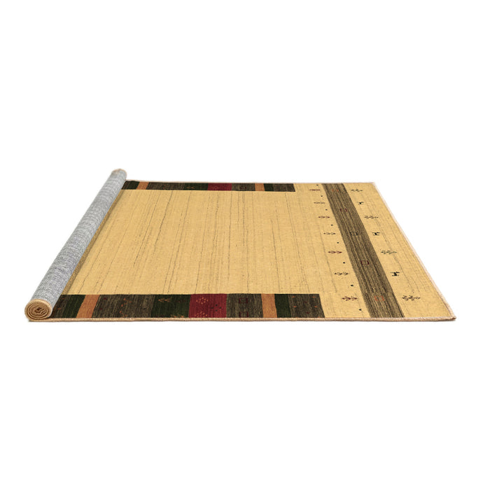 Sideview of Machine Washable Abstract Brown Contemporary Rug, wshcon1954brn