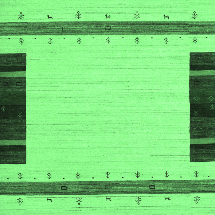 Square Abstract Emerald Green Contemporary Rug, con1954emgrn