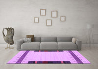 Machine Washable Abstract Purple Contemporary Rug, wshcon1954pur