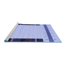Sideview of Machine Washable Abstract Blue Contemporary Rug, wshcon1954blu