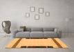 Machine Washable Abstract Orange Contemporary Area Rugs in a Living Room, wshcon1954org