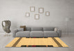 Machine Washable Abstract Brown Contemporary Rug in a Living Room,, wshcon1954brn