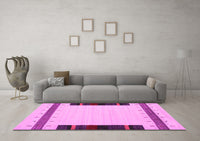 Machine Washable Abstract Pink Contemporary Rug, wshcon1954pnk