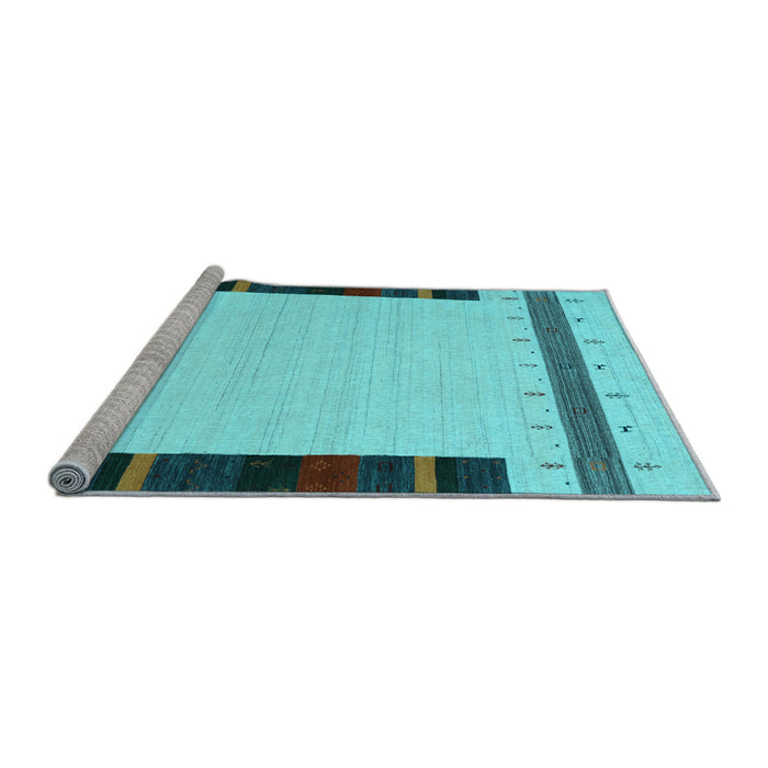 Sideview of Machine Washable Abstract Light Blue Contemporary Rug, wshcon1954lblu