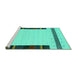 Sideview of Machine Washable Abstract Turquoise Contemporary Area Rugs, wshcon1954turq