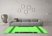 Machine Washable Abstract Green Contemporary Area Rugs in a Living Room,, wshcon1954grn