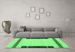 Machine Washable Abstract Emerald Green Contemporary Area Rugs in a Living Room,, wshcon1954emgrn