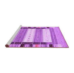 Sideview of Machine Washable Abstract Purple Contemporary Area Rugs, wshcon1955pur