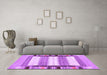 Machine Washable Abstract Purple Contemporary Area Rugs in a Living Room, wshcon1955pur