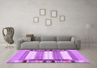 Machine Washable Abstract Purple Contemporary Rug, wshcon1955pur