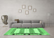 Machine Washable Abstract Emerald Green Contemporary Area Rugs in a Living Room,, wshcon1955emgrn