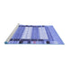 Sideview of Machine Washable Abstract Blue Contemporary Rug, wshcon1955blu