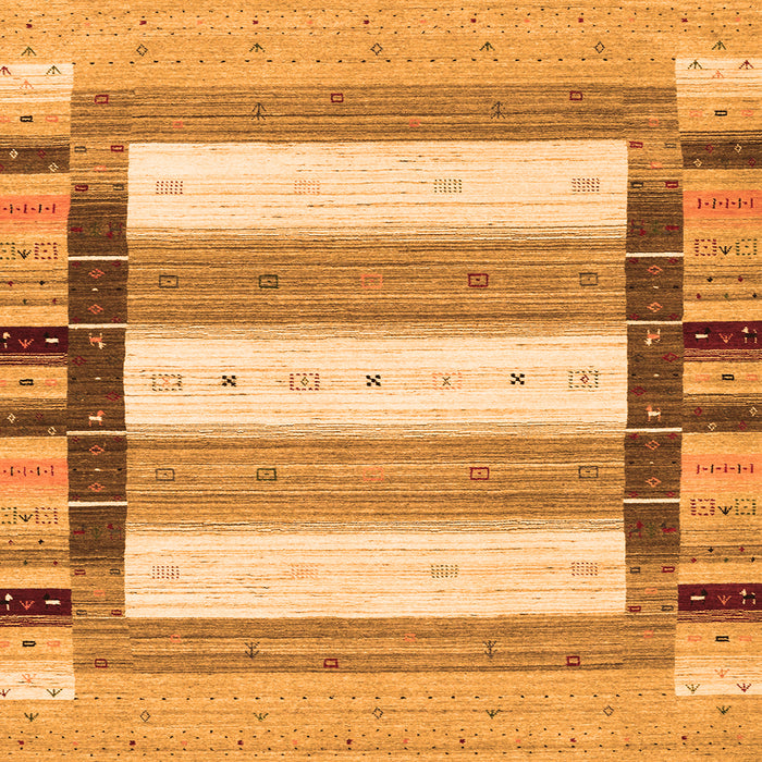 Serging Thickness of Abstract Orange Contemporary Rug, con1955org