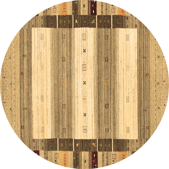 Round Machine Washable Abstract Brown Contemporary Rug, wshcon1955brn