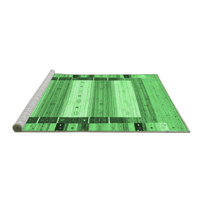 Sideview of Machine Washable Abstract Emerald Green Contemporary Area Rugs, wshcon1955emgrn