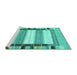 Sideview of Machine Washable Abstract Turquoise Contemporary Area Rugs, wshcon1955turq