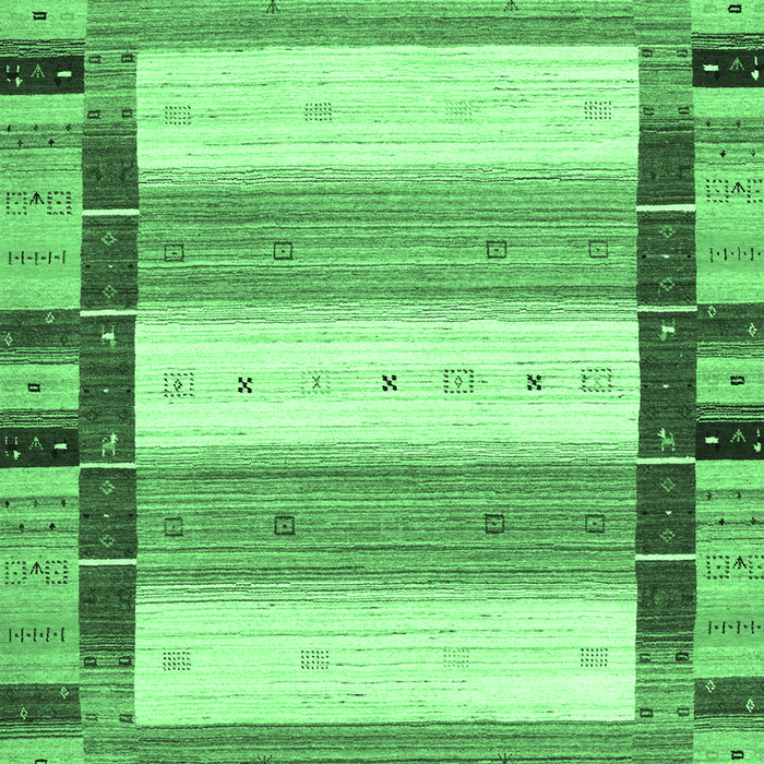 Machine Washable Abstract Emerald Green Contemporary Area Rugs, wshcon1955emgrn