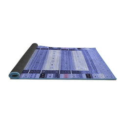Sideview of Abstract Blue Contemporary Rug, con1955blu