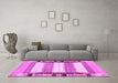 Machine Washable Abstract Pink Contemporary Rug in a Living Room, wshcon1955pnk