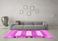 Machine Washable Abstract Pink Contemporary Rug, wshcon1955pnk