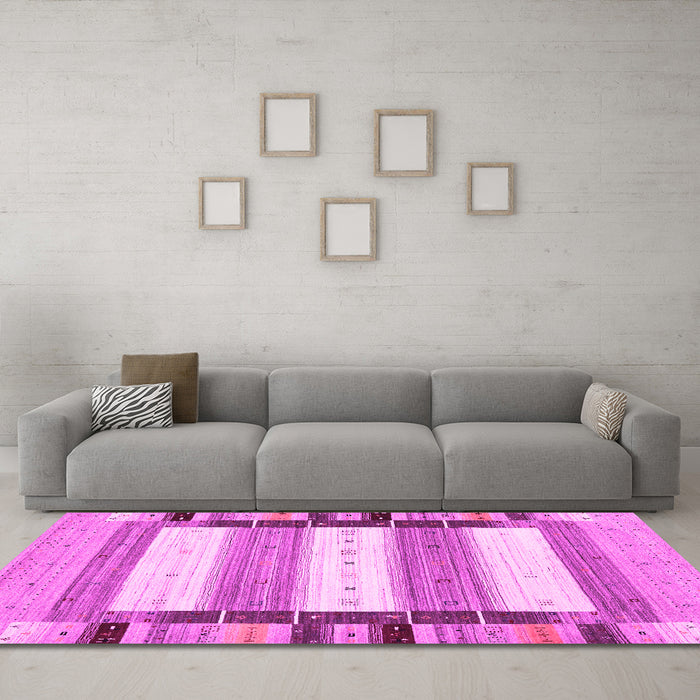 Machine Washable Abstract Pink Contemporary Rug in a Living Room, wshcon1955pnk