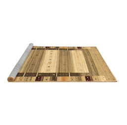 Sideview of Machine Washable Abstract Brown Contemporary Rug, wshcon1955brn