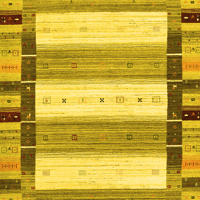 Abstract Yellow Contemporary Rug, con1955yw