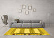 Machine Washable Abstract Yellow Contemporary Rug in a Living Room, wshcon1955yw