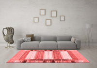 Machine Washable Abstract Red Contemporary Rug, wshcon1955red