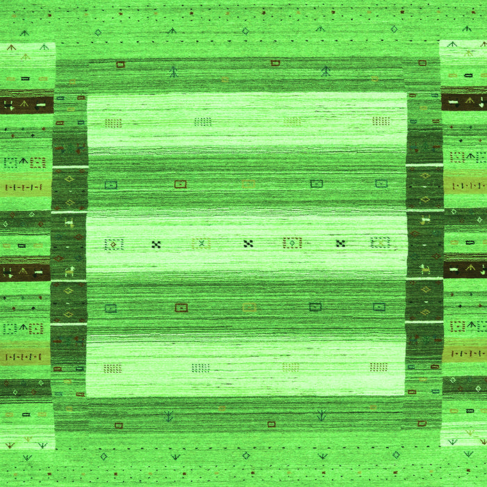 Serging Thickness of Abstract Green Contemporary Rug, con1955grn