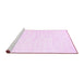 Sideview of Machine Washable Solid Pink Modern Rug, wshcon1956pnk